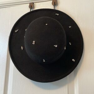 Steve Madden Black Rhinestone Studded Hat-NWOT